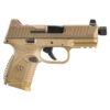 FNH FN-509 Compact Tactical 9mm Luger Semi Auto Pistol 4.32" Threaded Barrel 24 Rounds Ambidextrous Controls Polymer Frame Flat Dark Earth