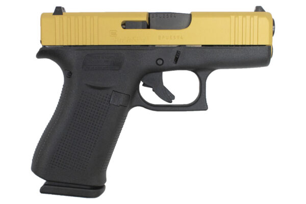 Glock 43x 9mm Single Stack Pistol with Cerakote Gold Slide